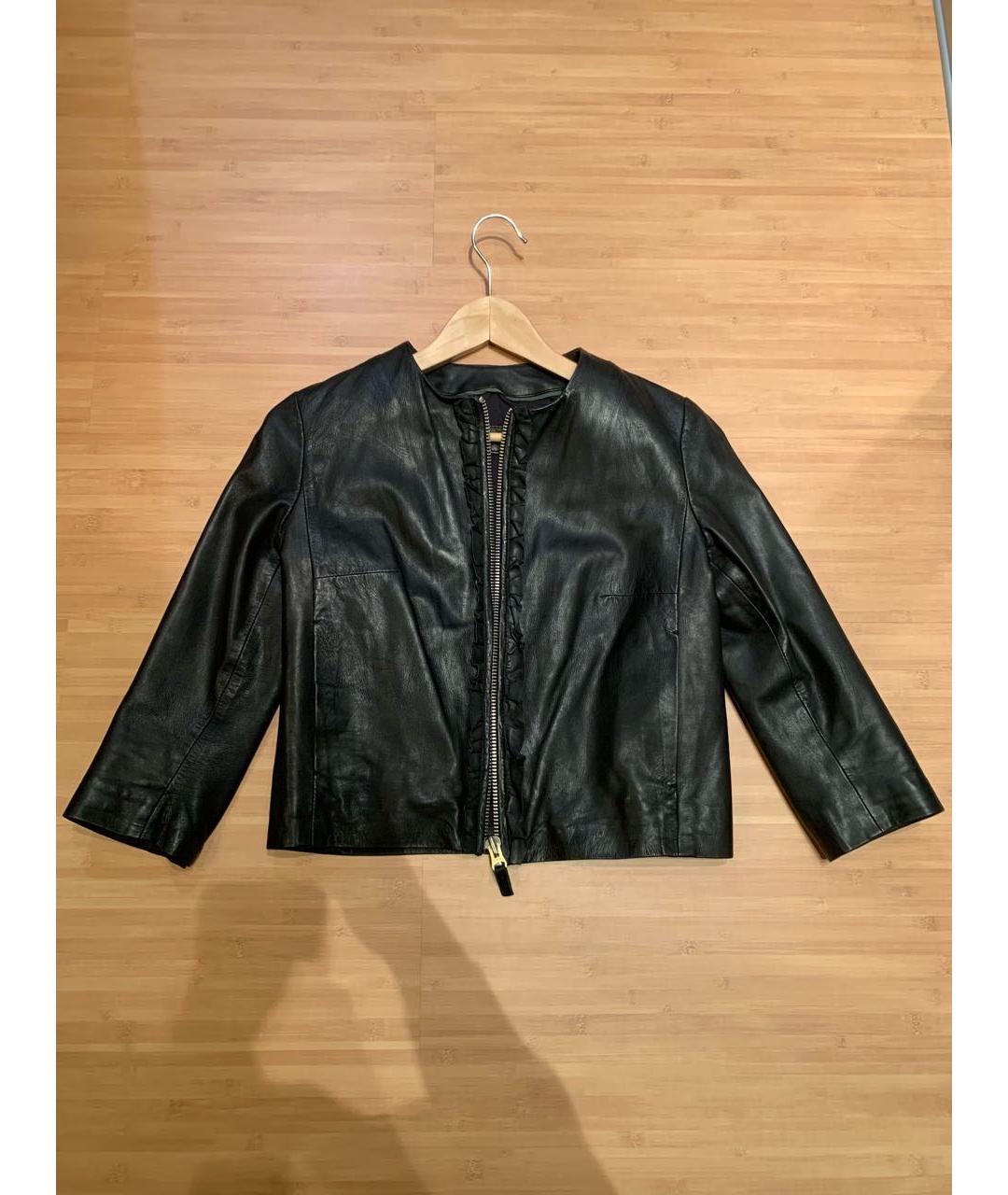 POLLINI Черный кожаный жакет/пиджак, фото 8