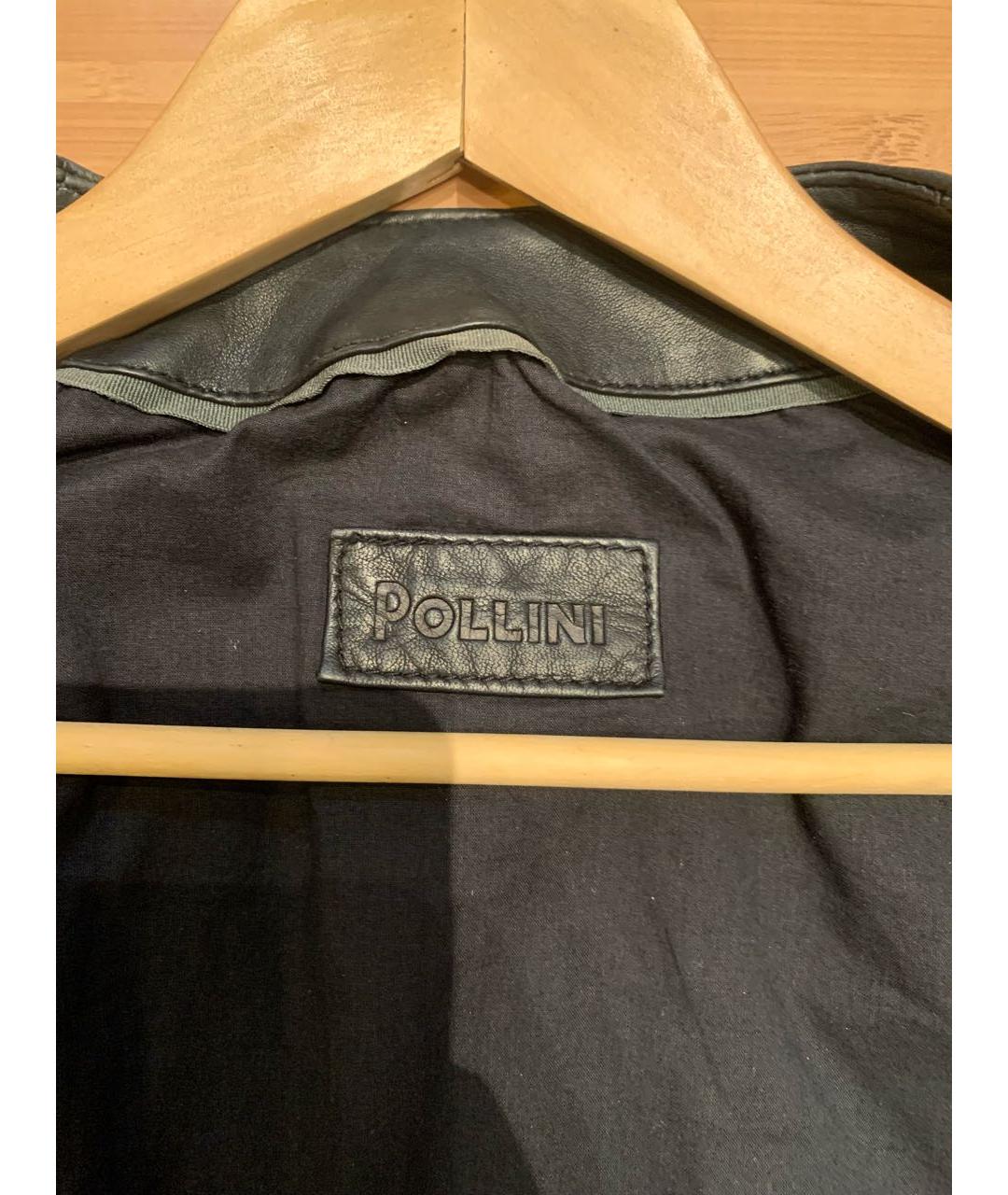 POLLINI Черный кожаный жакет/пиджак, фото 2