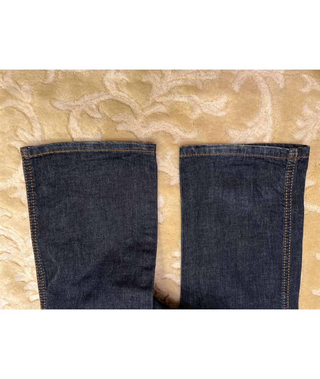 LOVE MOSCHINO Темно-синие хлопко-эластановые прямые джинсы, фото 7