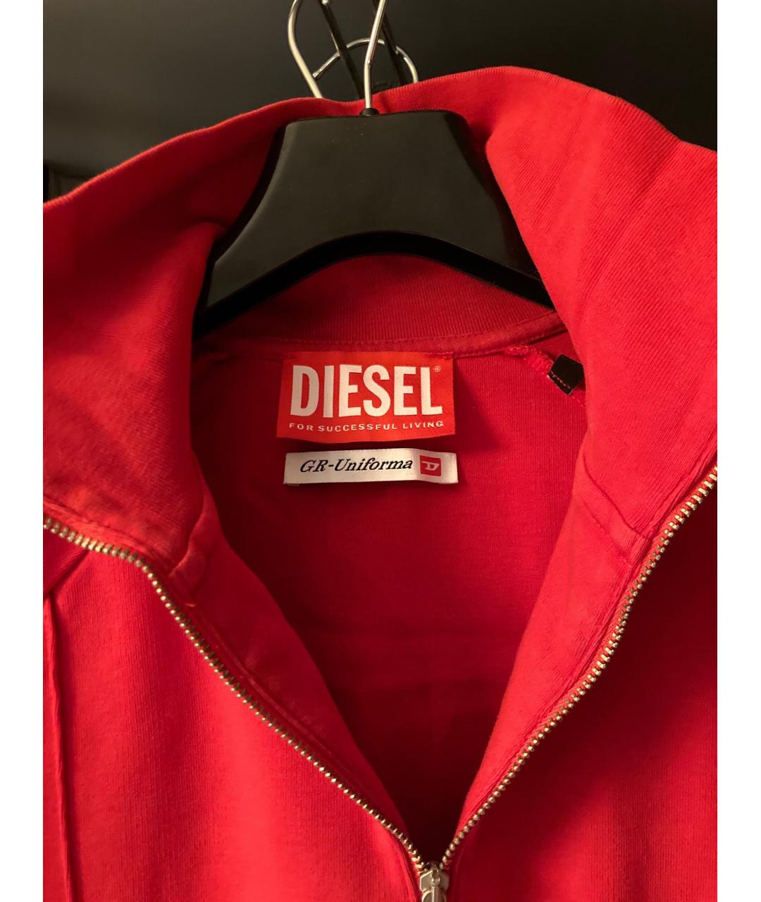 DIESEL Красная хлопковая спортивная куртка, фото 3