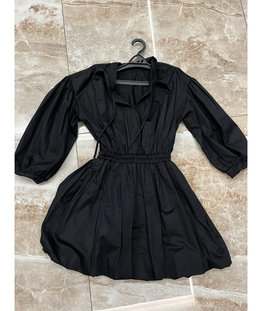 12 STOREEZ Черное хлопковое повседневное платье, фото 5