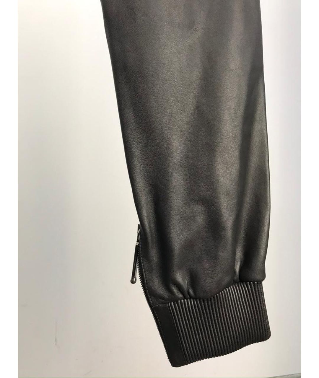 PHILIPP PLEIN Черные кожаные повседневные брюки, фото 3