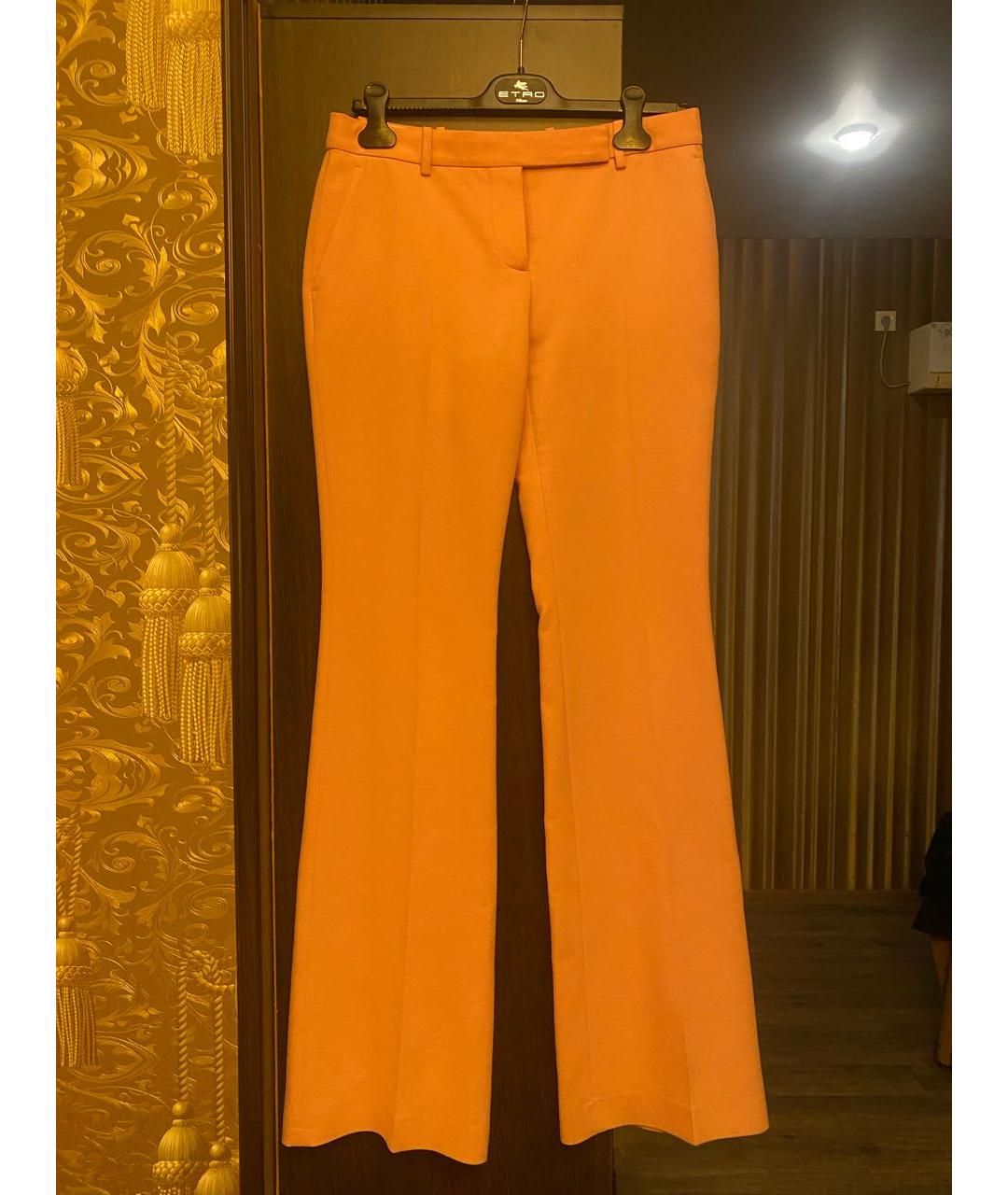 ALEXANDER MCQUEEN Розовые шерстяные прямые брюки, фото 9