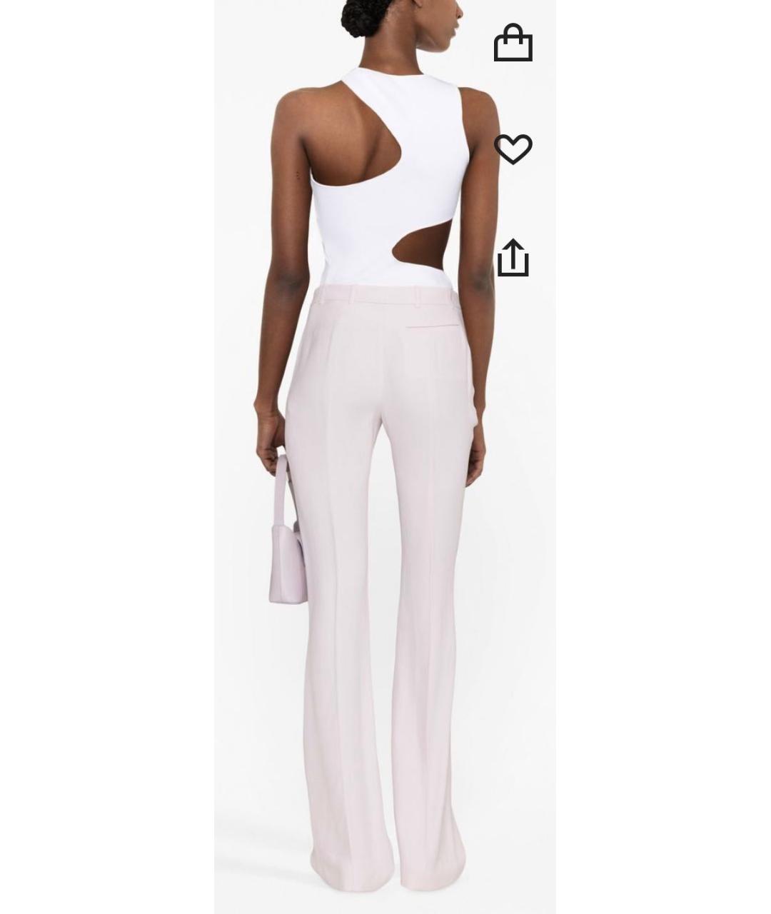 ALEXANDER MCQUEEN Розовые шерстяные прямые брюки, фото 3