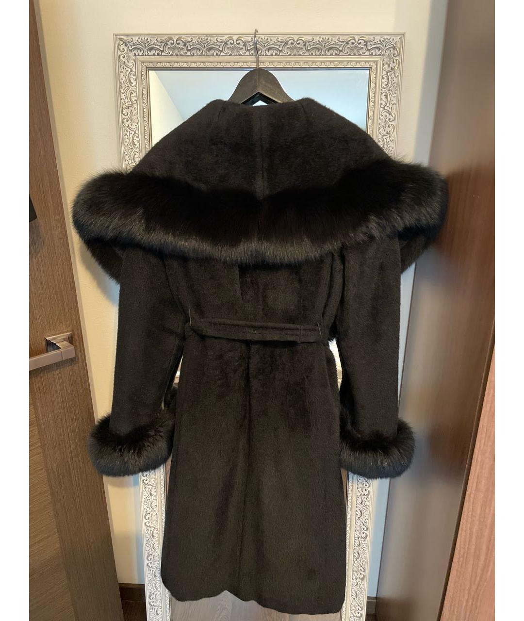 MAX MARA Черное меховое пальто, фото 2