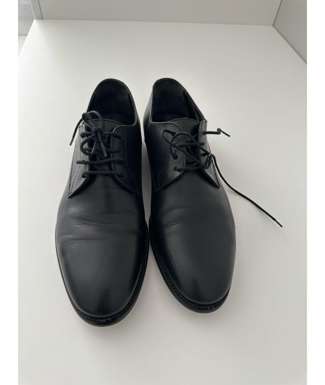 ARMANI COLLEZIONI Черные кожаные туфли, фото 2