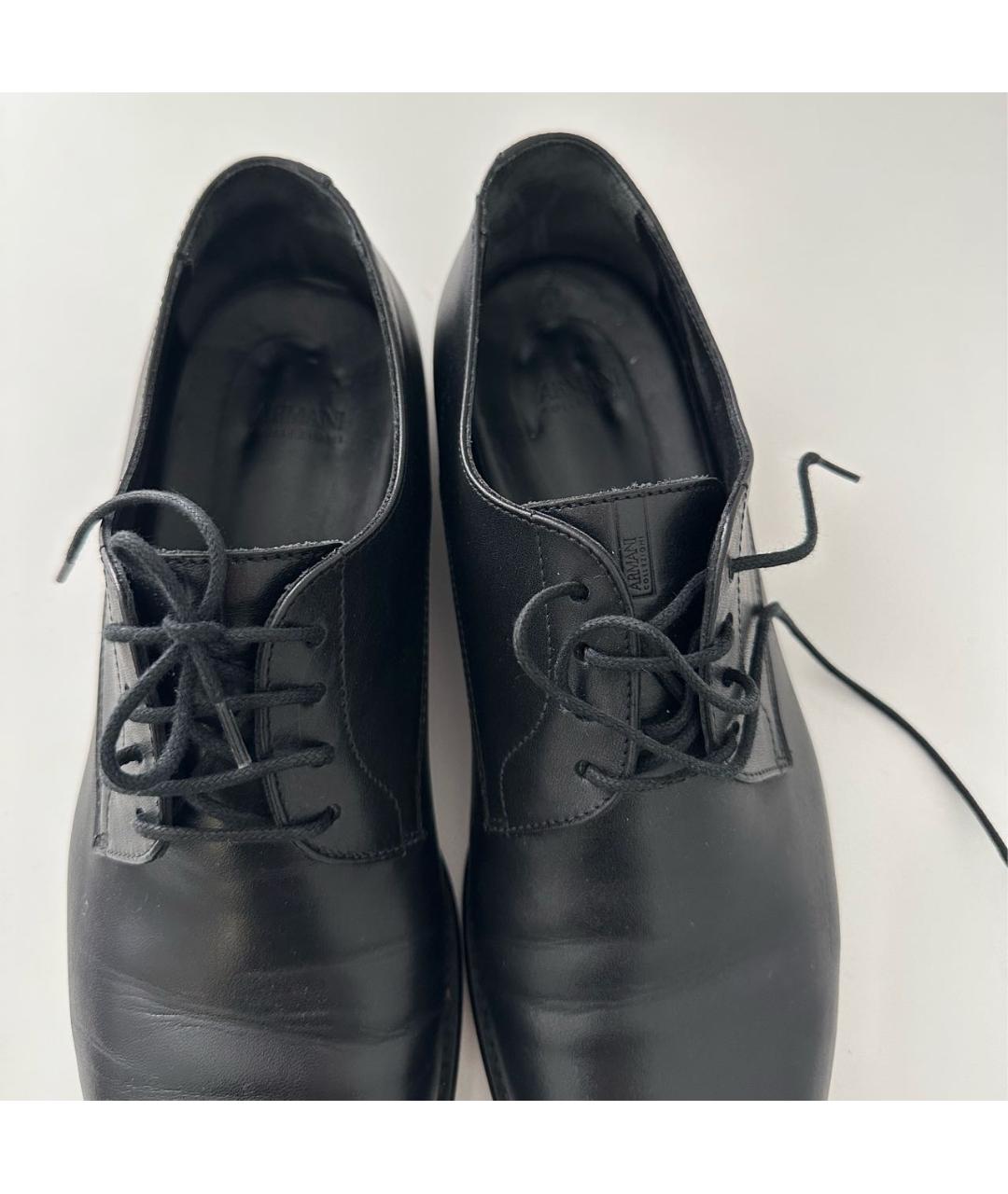 ARMANI COLLEZIONI Черные кожаные туфли, фото 5