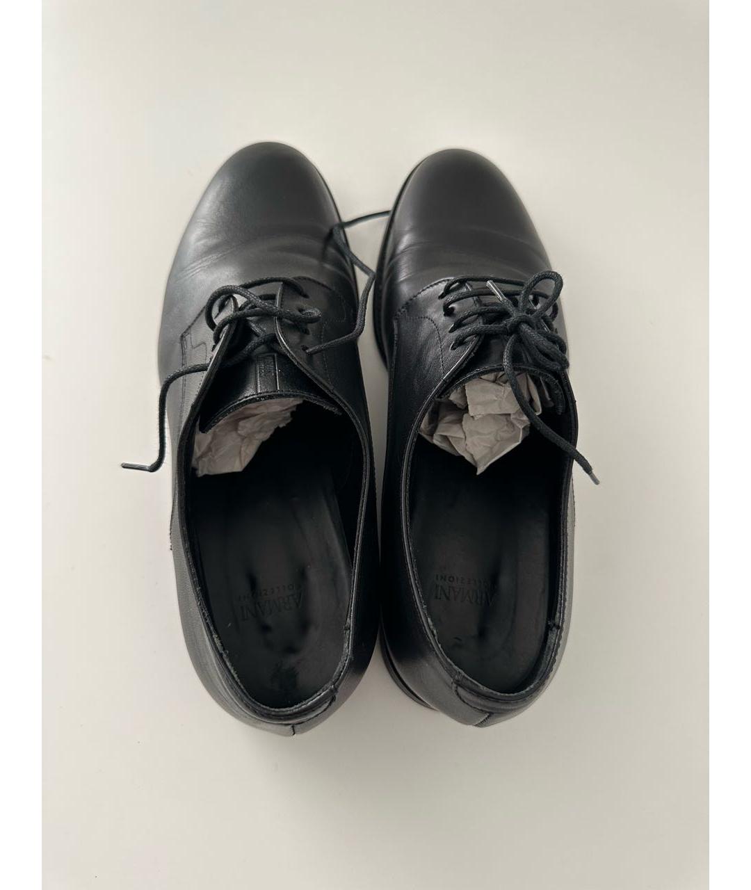 ARMANI COLLEZIONI Черные кожаные туфли, фото 3