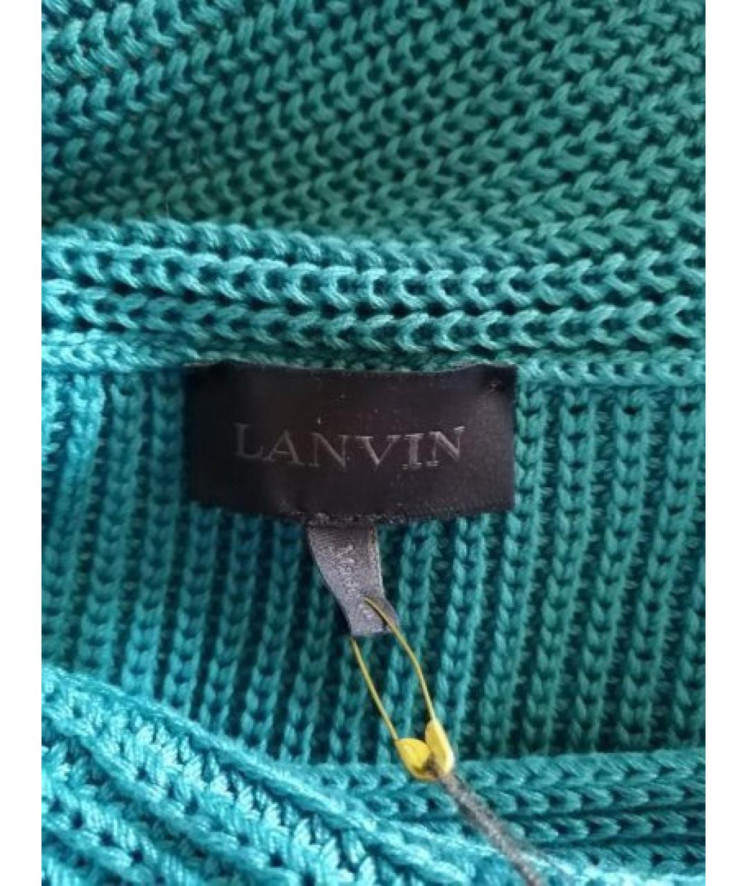 LANVIN Бирюзовый хлопковый джемпер / свитер, фото 9