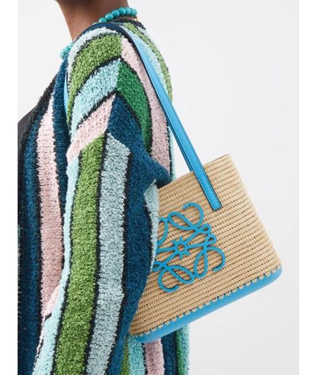 LOEWE Бежевая пляжная сумка, фото 4