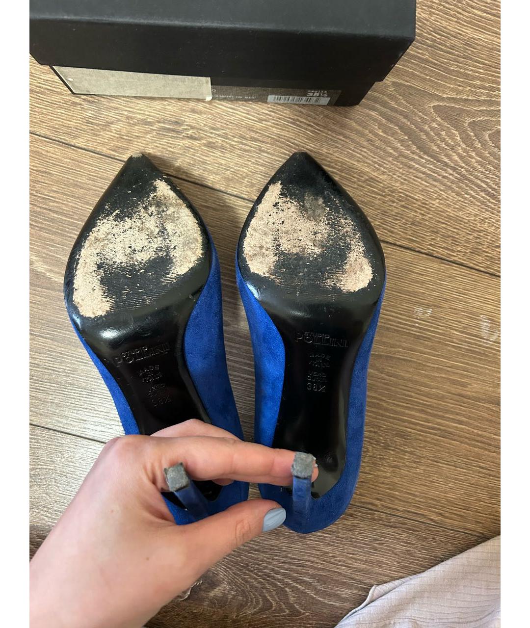 POLLINI Синие замшевые туфли, фото 5