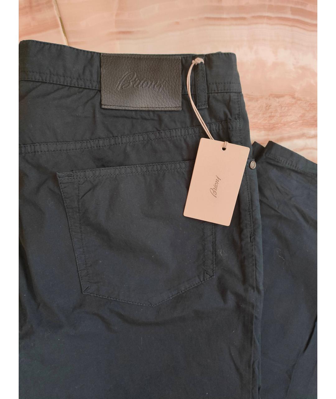 BRIONI Темно-синие хлопковые повседневные брюки, фото 5