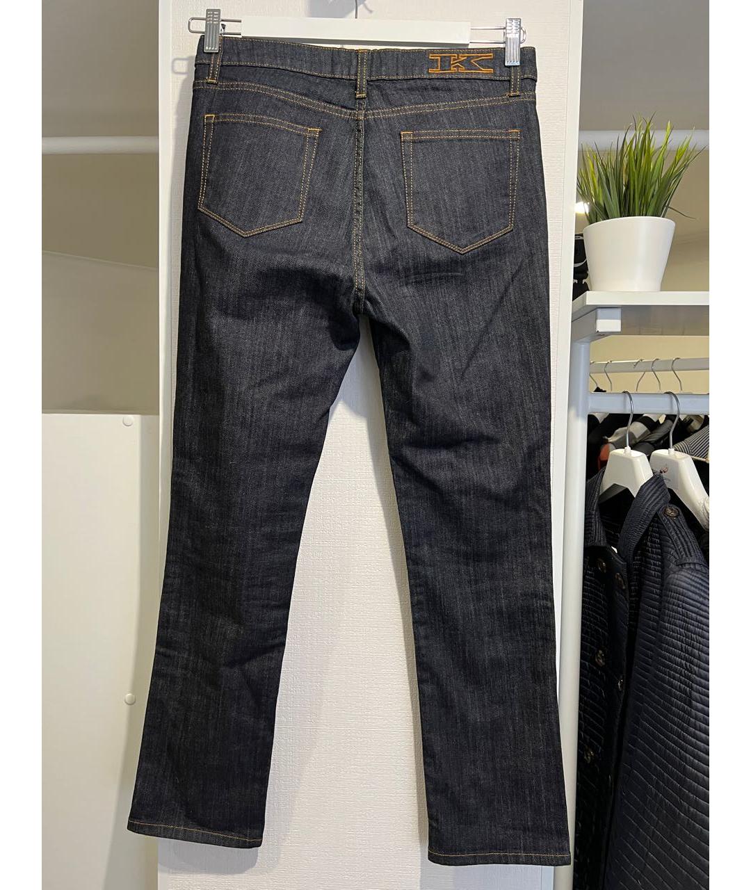 KITON Темно-синие хлопко-эластановые прямые джинсы, фото 2
