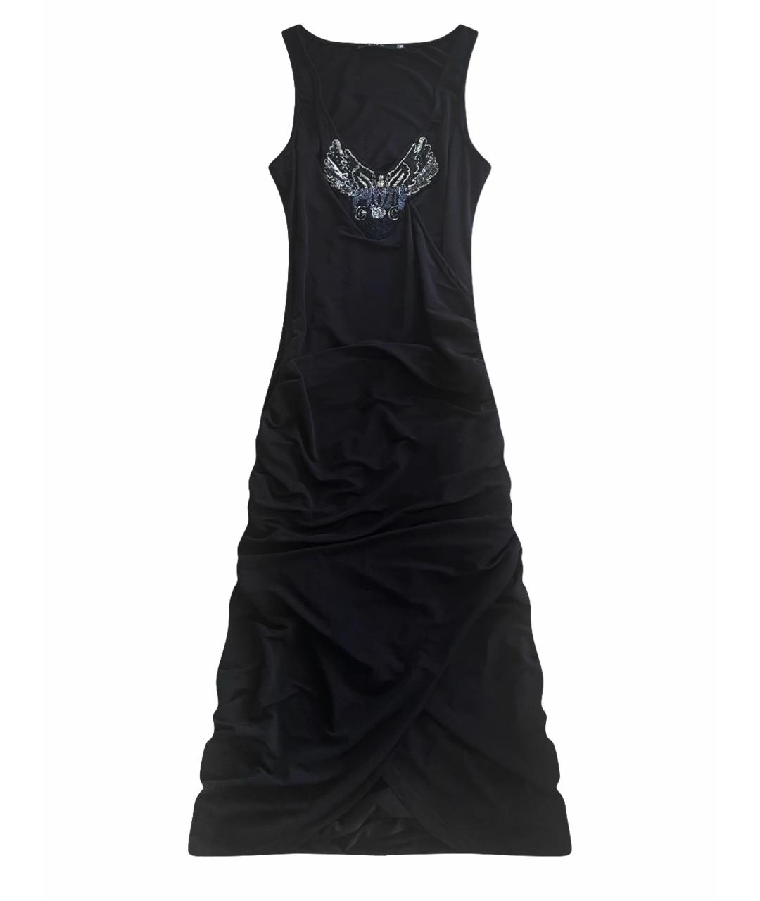 COSTUME NATIONAL Черное ацетатное коктейльное платье, фото 1