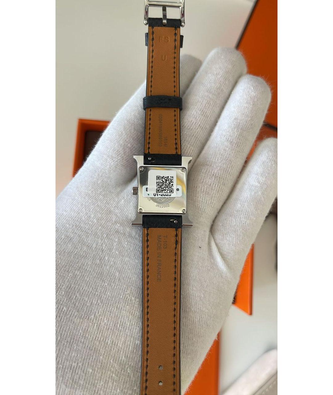 HERMES PRE-OWNED Черные кожаные часы, фото 3