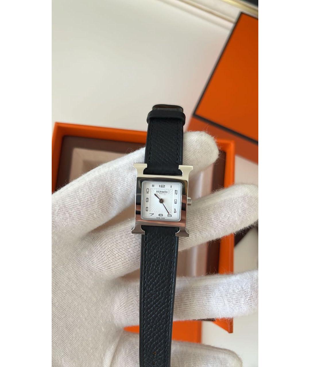 HERMES PRE-OWNED Черные кожаные часы, фото 8