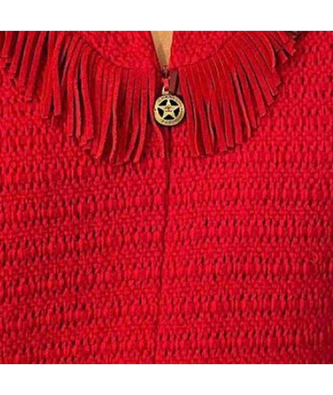 CHANEL PRE-OWNED Красное шерстяное повседневное платье, фото 8