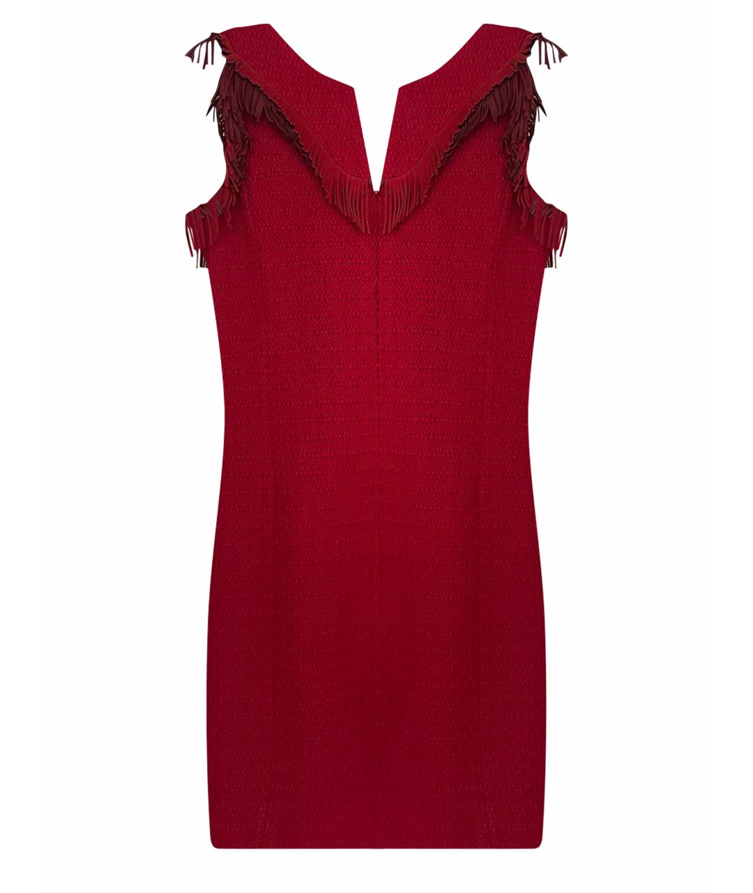 CHANEL PRE-OWNED Красное шерстяное повседневное платье, фото 1