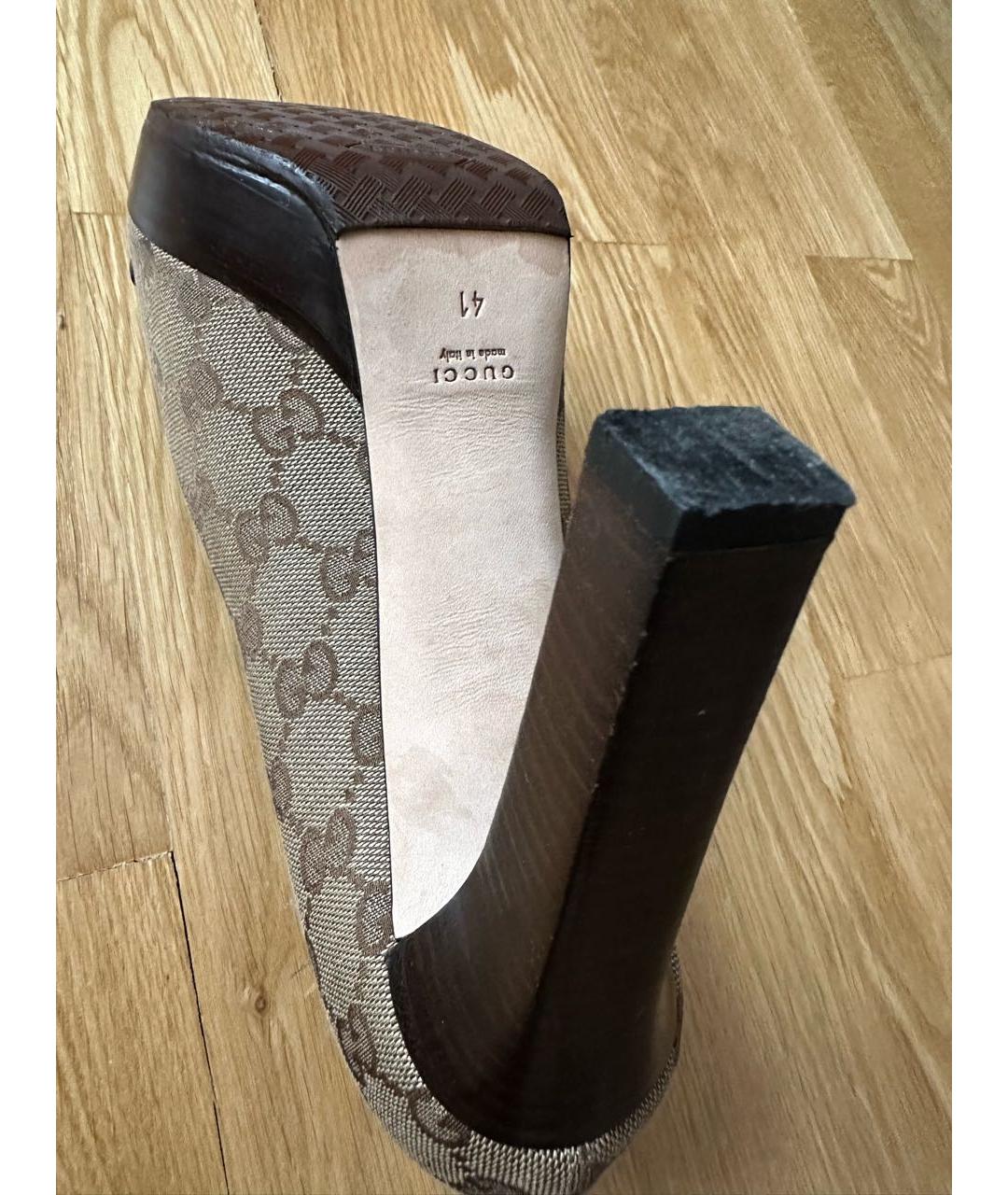 GUCCI Коричневые кожаные туфли, фото 5