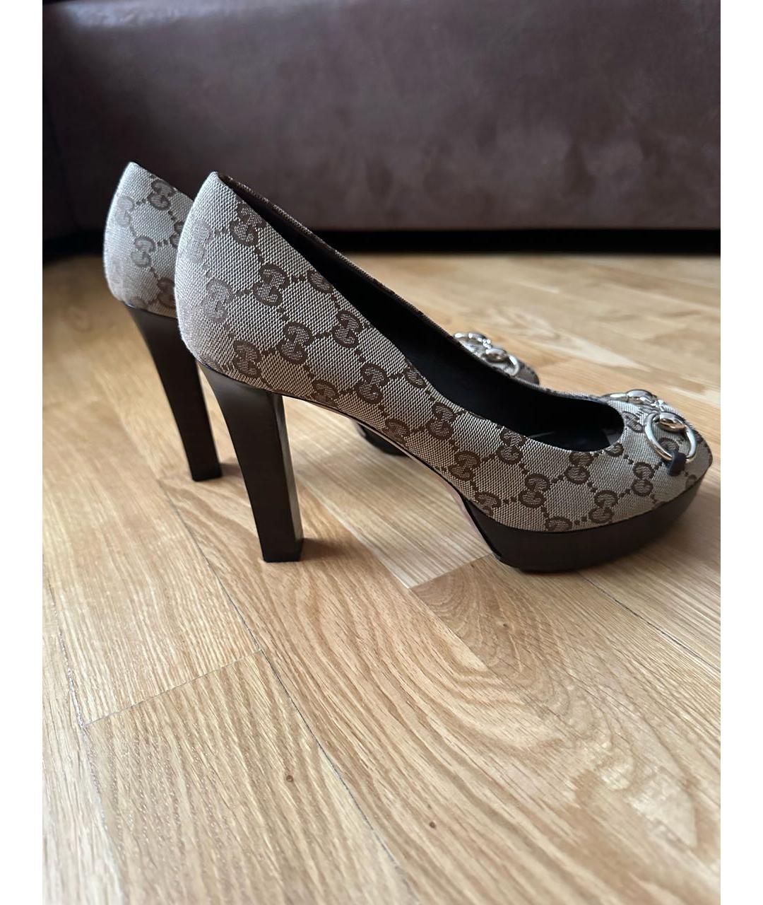 GUCCI Коричневые кожаные туфли, фото 3