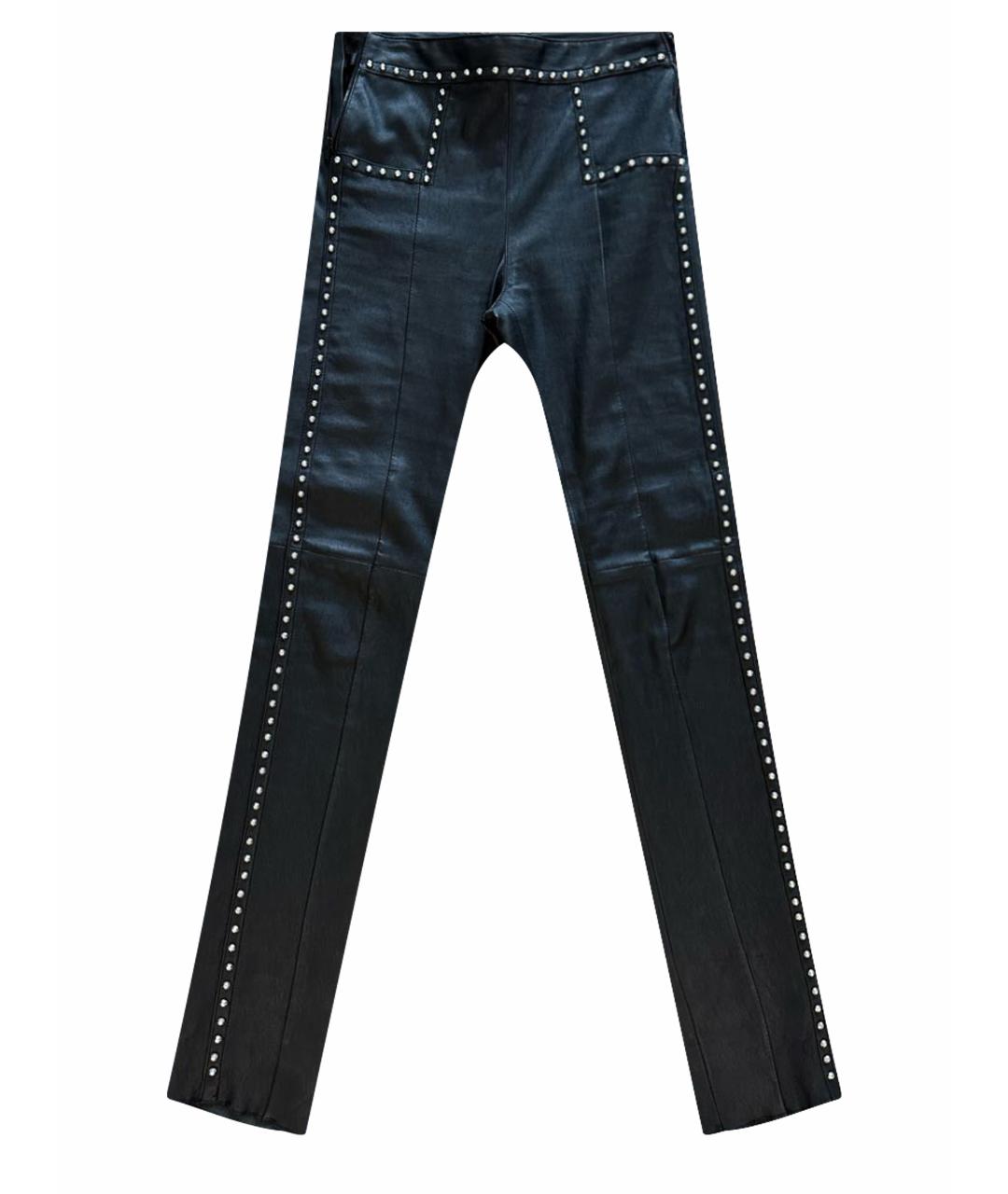 SAINT LAURENT Черные кожаные брюки узкие, фото 1