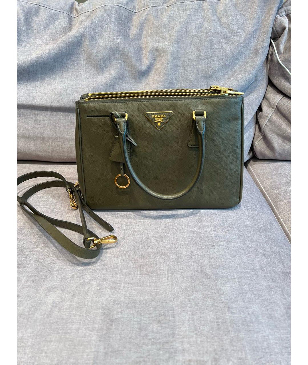 PRADA Хаки кожаная сумка через плечо, фото 8
