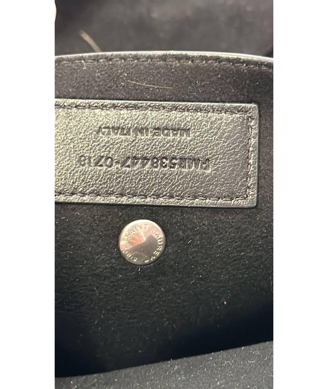 SAINT LAURENT Черная кожаная сумка тоут, фото 8