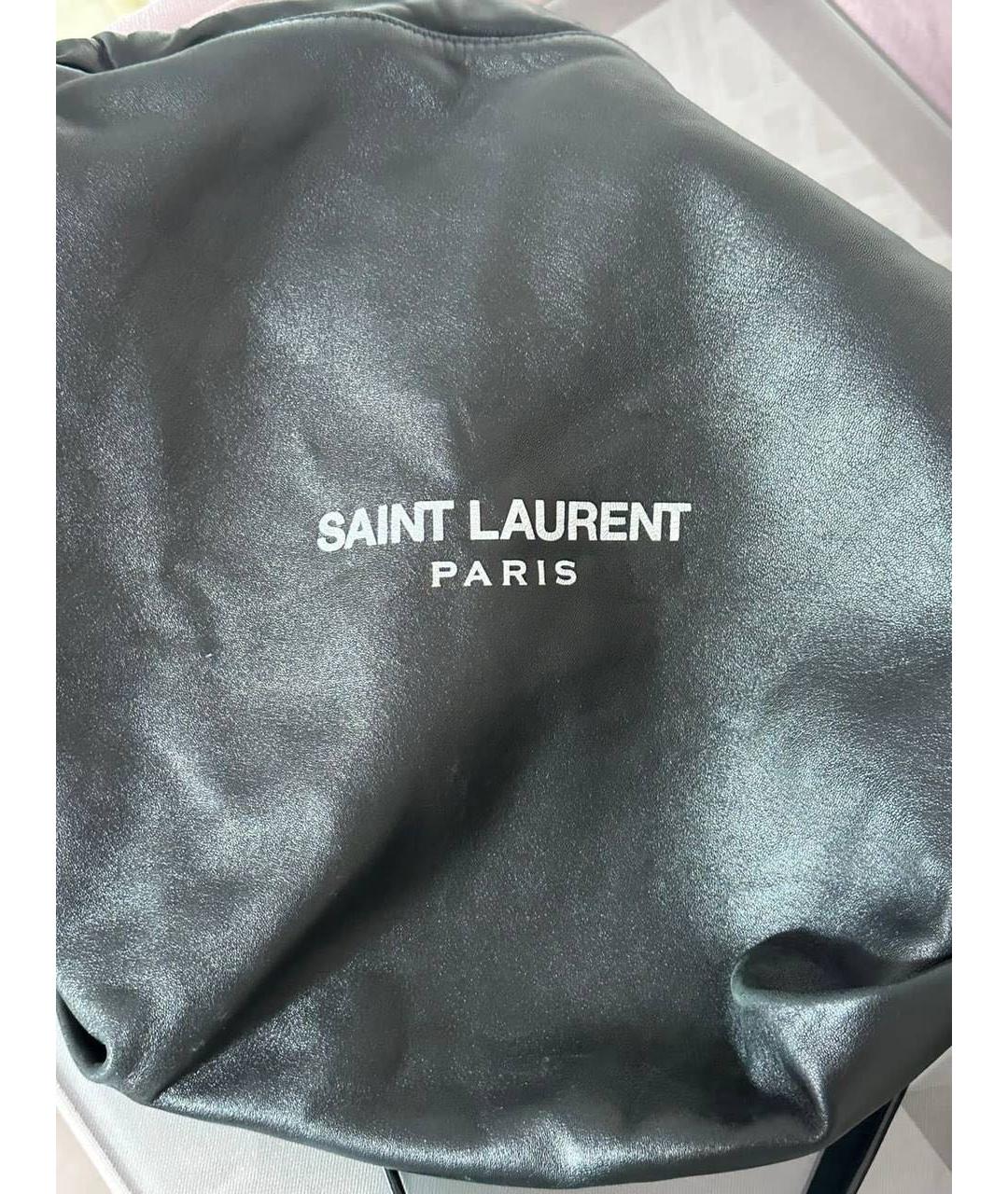 SAINT LAURENT Черная кожаная сумка тоут, фото 2