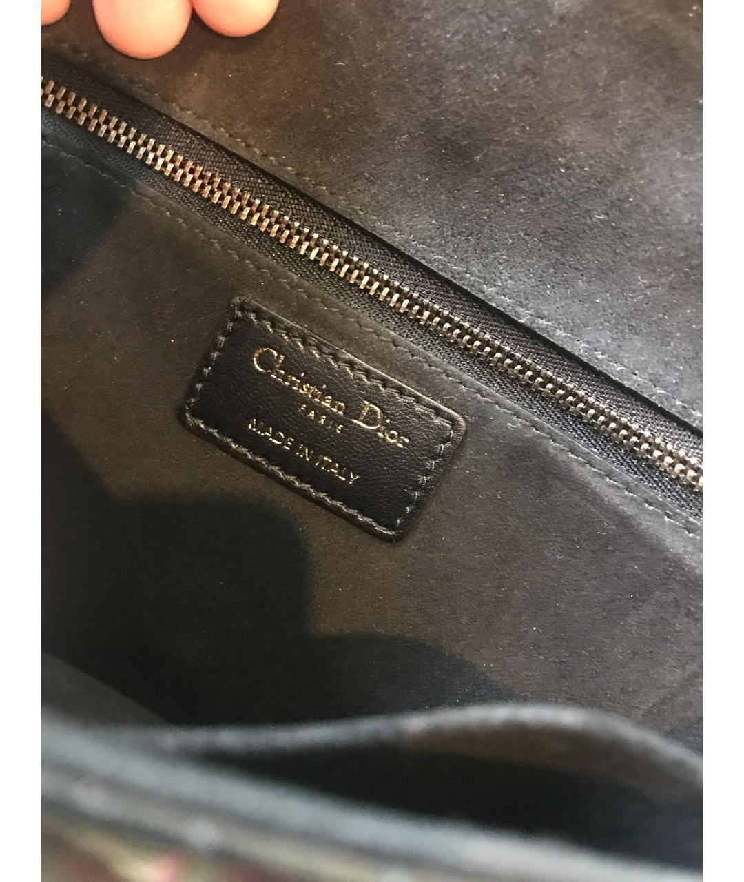 CHRISTIAN DIOR Черная кожаная сумка через плечо, фото 4