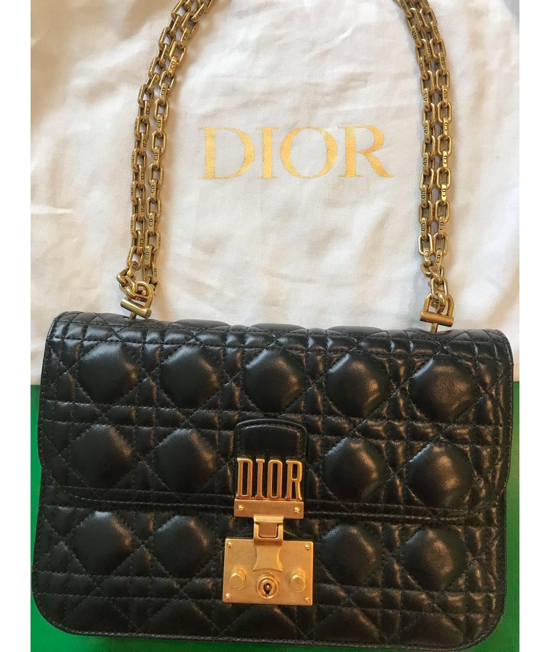 CHRISTIAN DIOR Черная кожаная сумка через плечо, фото 5