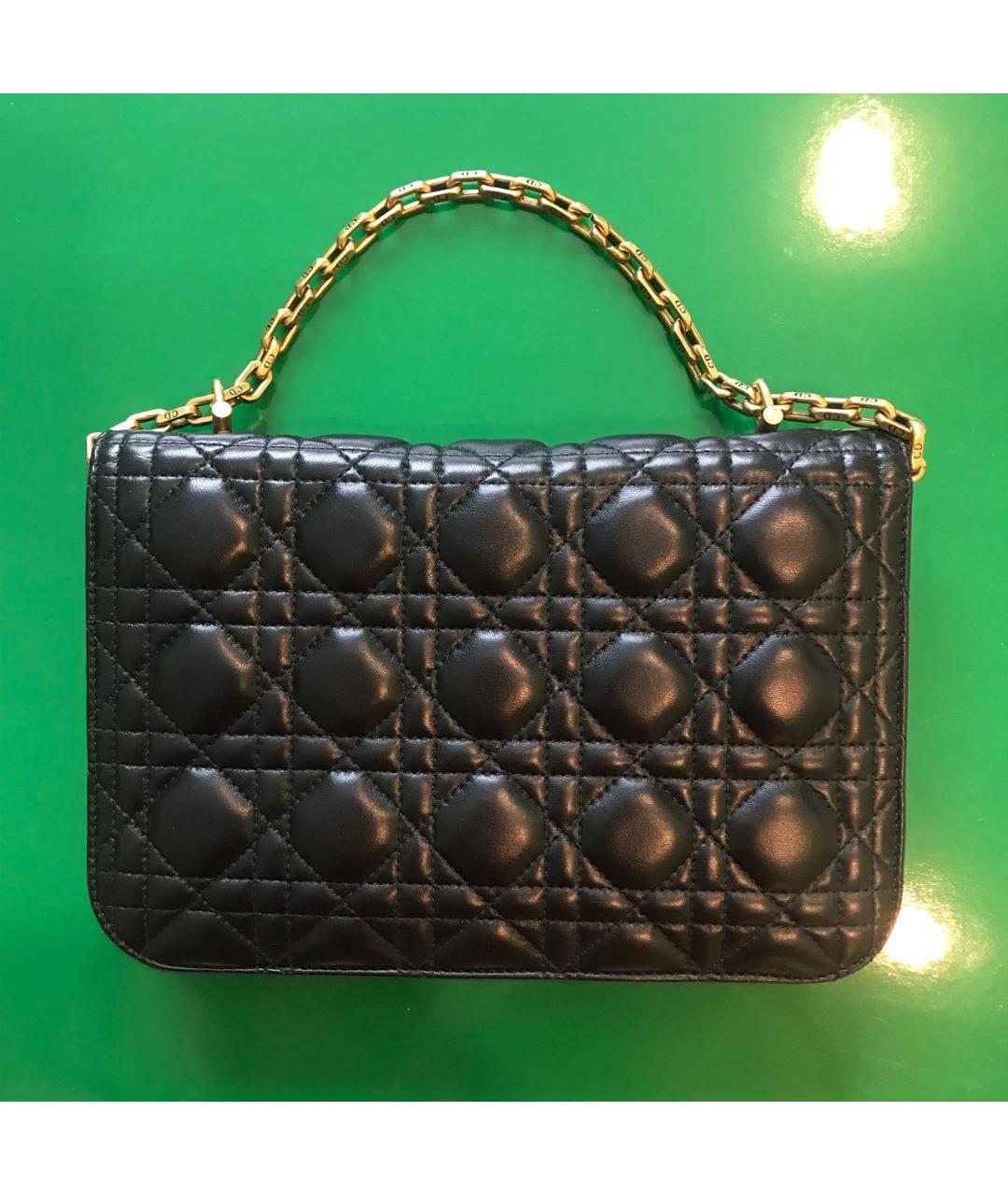 CHRISTIAN DIOR Черная кожаная сумка через плечо, фото 3