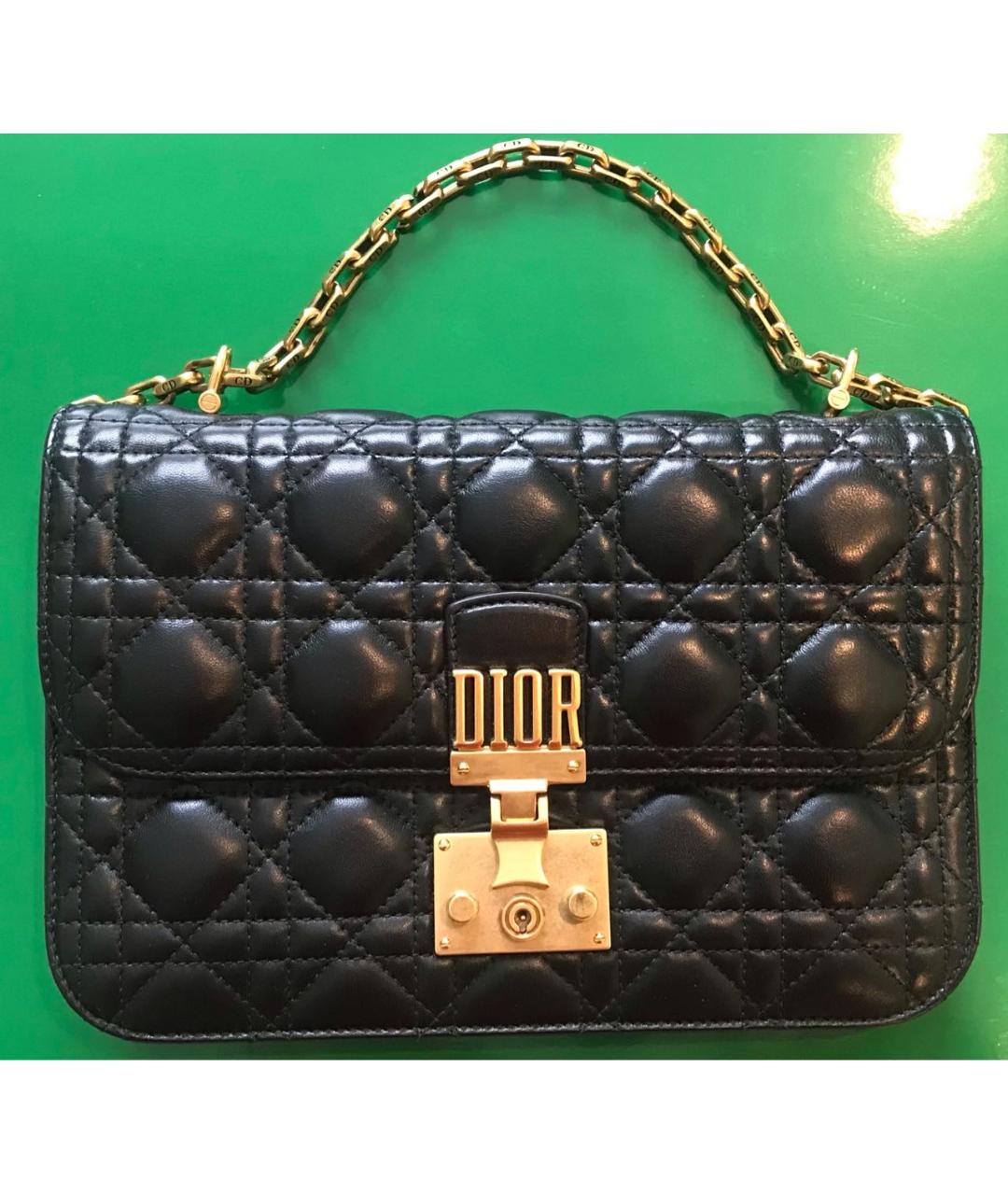 CHRISTIAN DIOR Черная кожаная сумка через плечо, фото 9