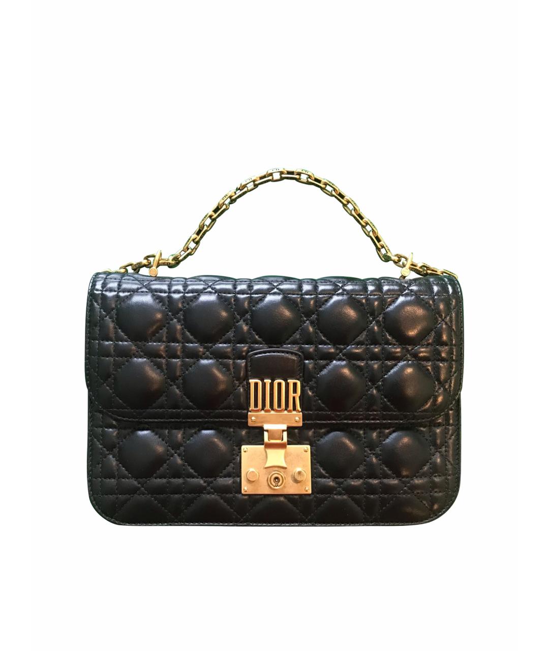 CHRISTIAN DIOR Черная кожаная сумка через плечо, фото 1