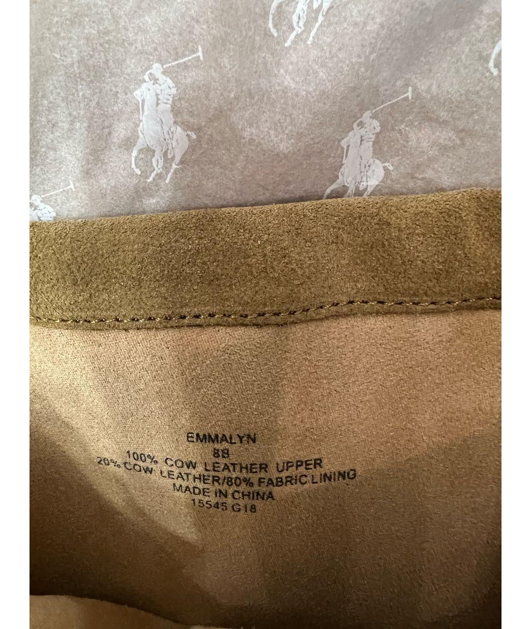 POLO RALPH LAUREN Бежевые замшевые ботфорты, фото 5