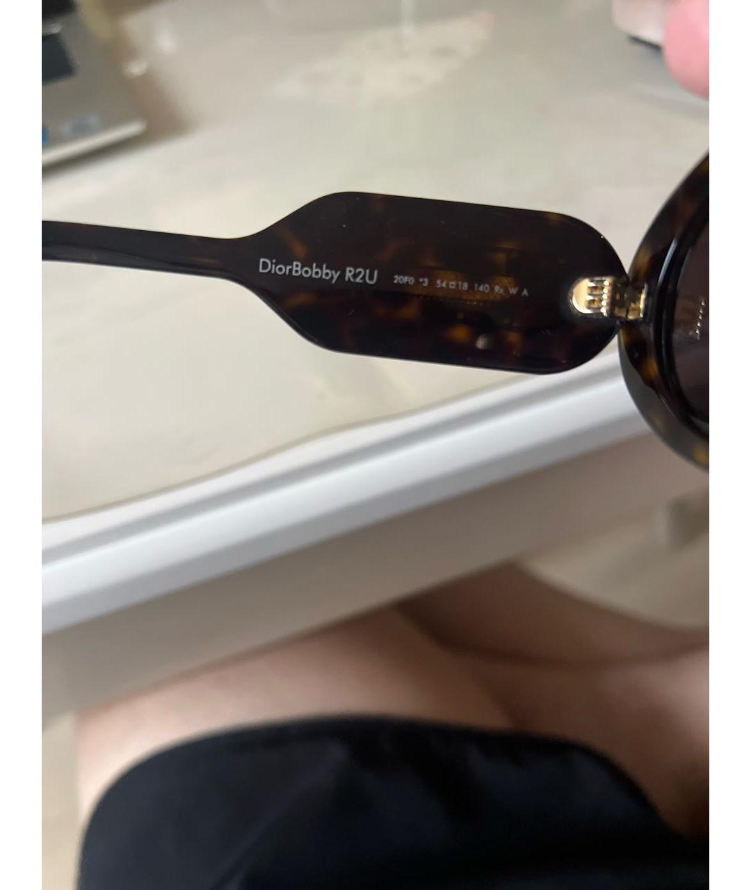 CHRISTIAN DIOR PRE-OWNED Коричневые пластиковые солнцезащитные очки, фото 6