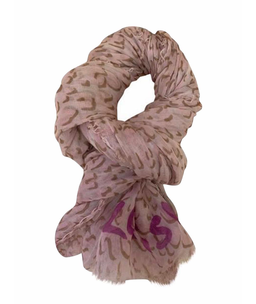LOUIS VUITTON Розовый кашемировый шарф, фото 1