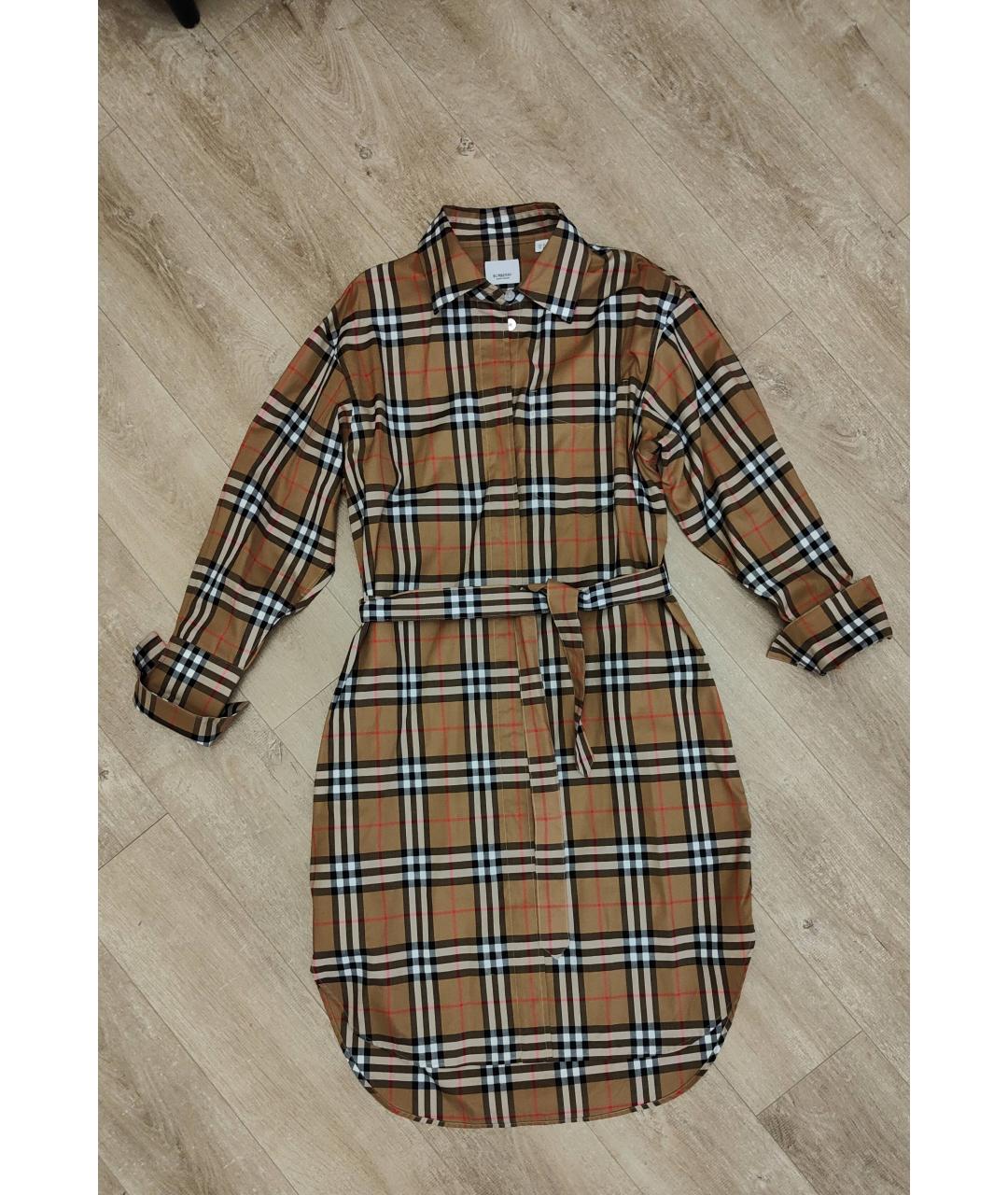 Burberry vintage check outlet cotton tie-waist shirt dress