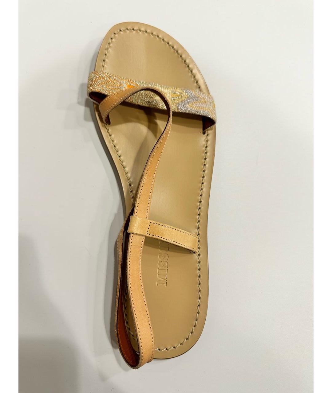 MISSONI Бежевые кожаные сандалии, фото 4