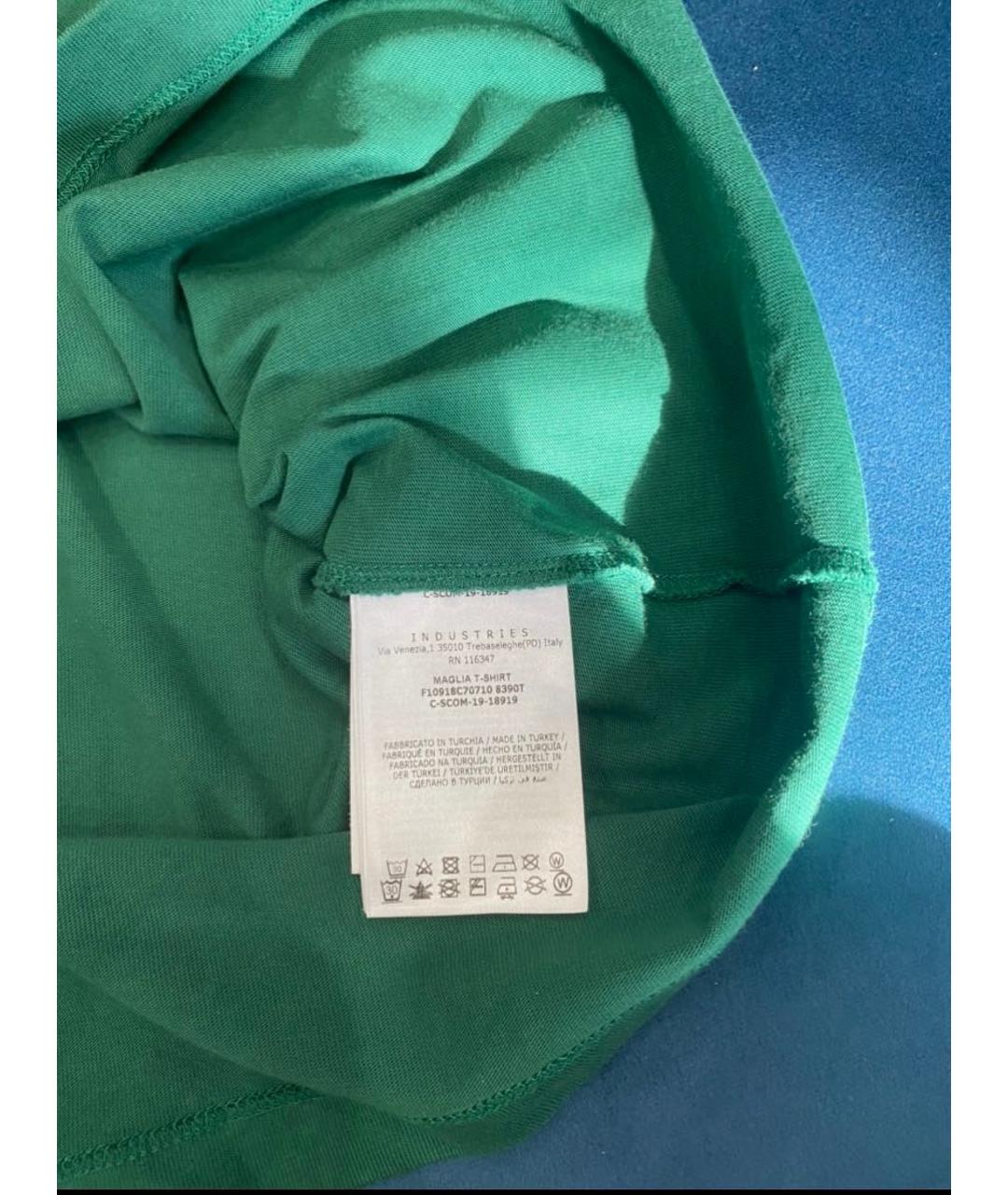 MONCLER Зеленая хлопковая футболка, фото 5