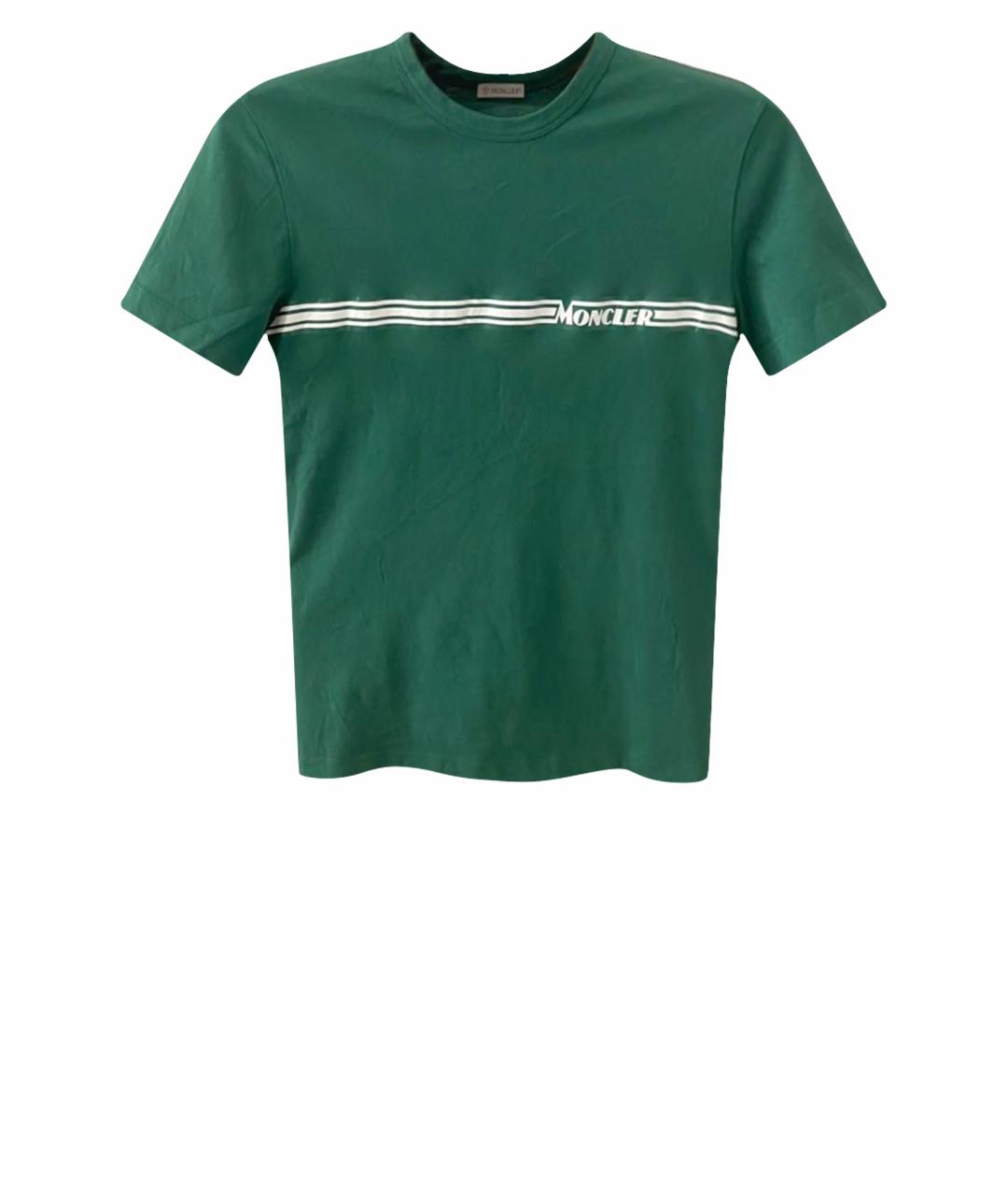MONCLER Зеленая хлопковая футболка, фото 1