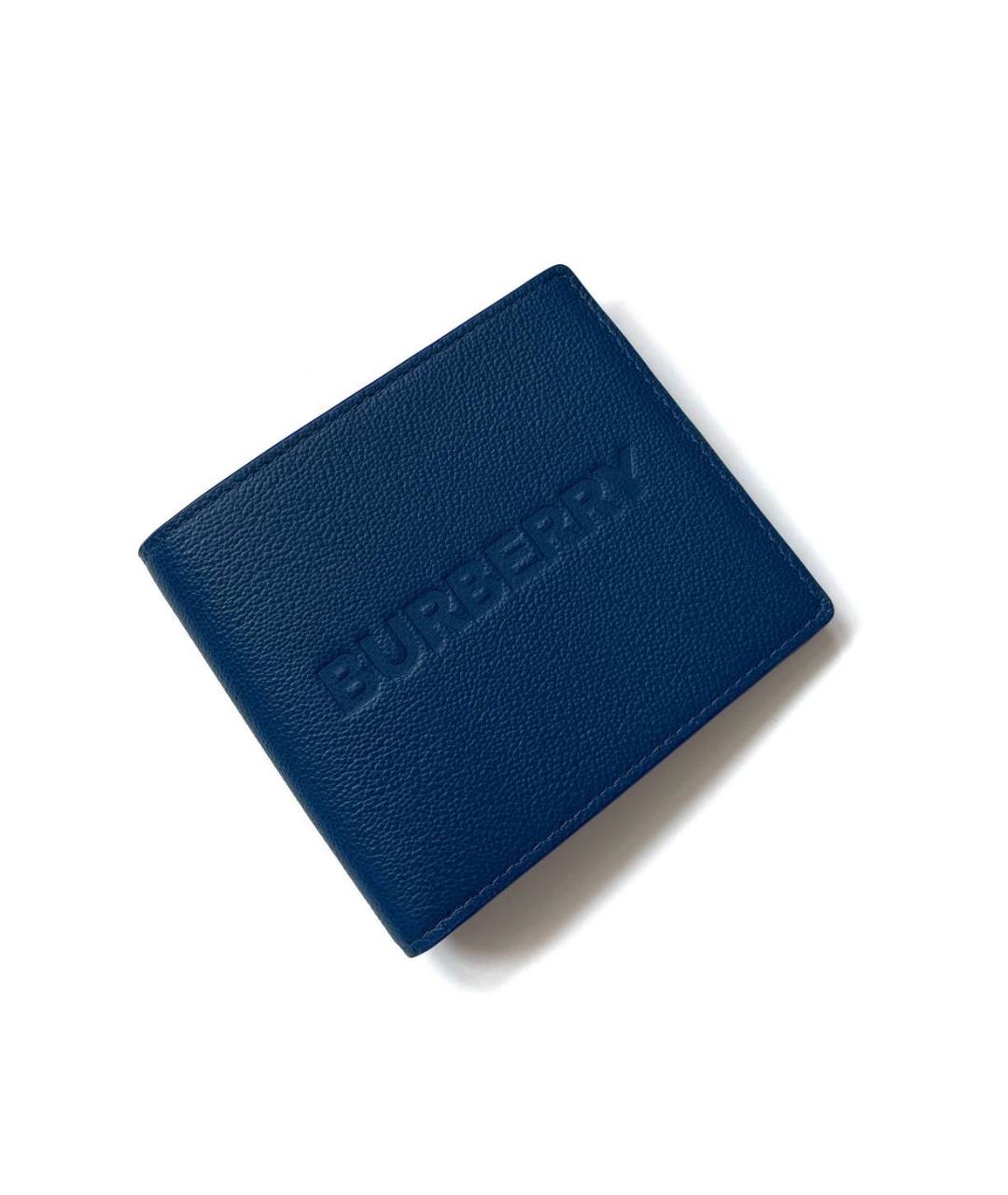BURBERRY Темно-синий кожаный кошелек, фото 2