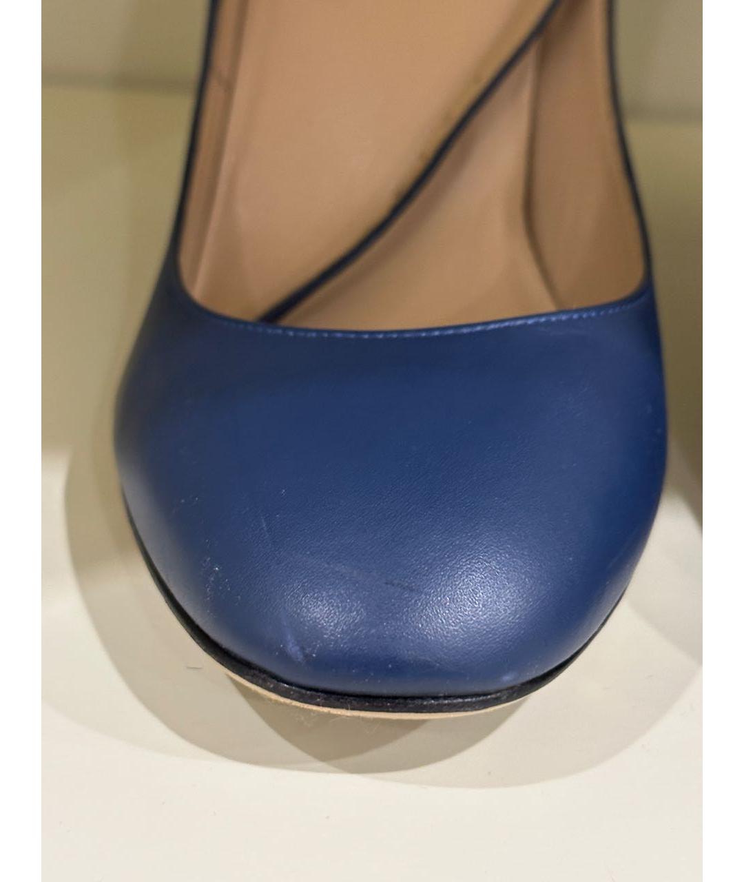 VALENTINO Синие кожаные туфли, фото 2