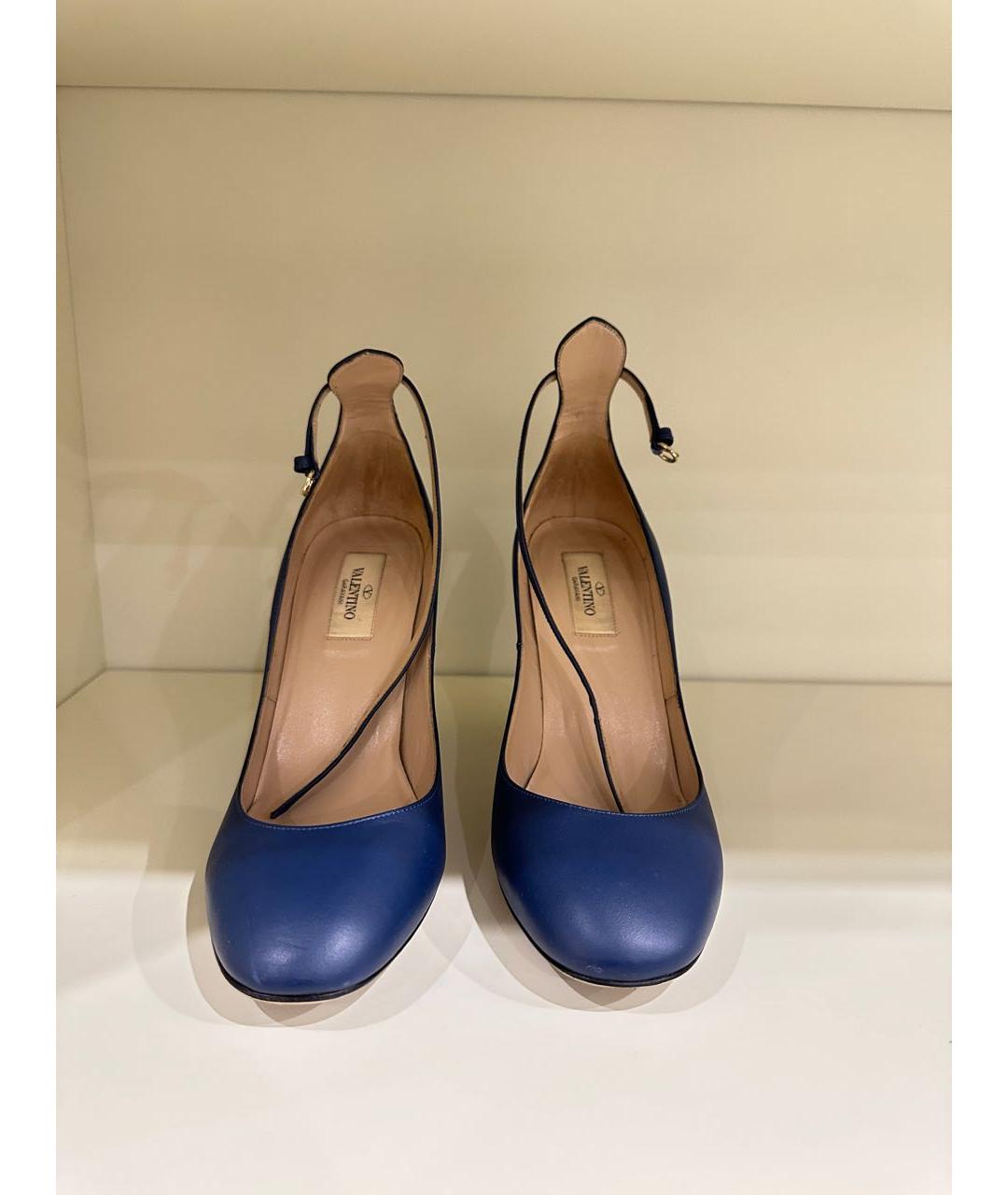 VALENTINO Синие кожаные туфли, фото 4