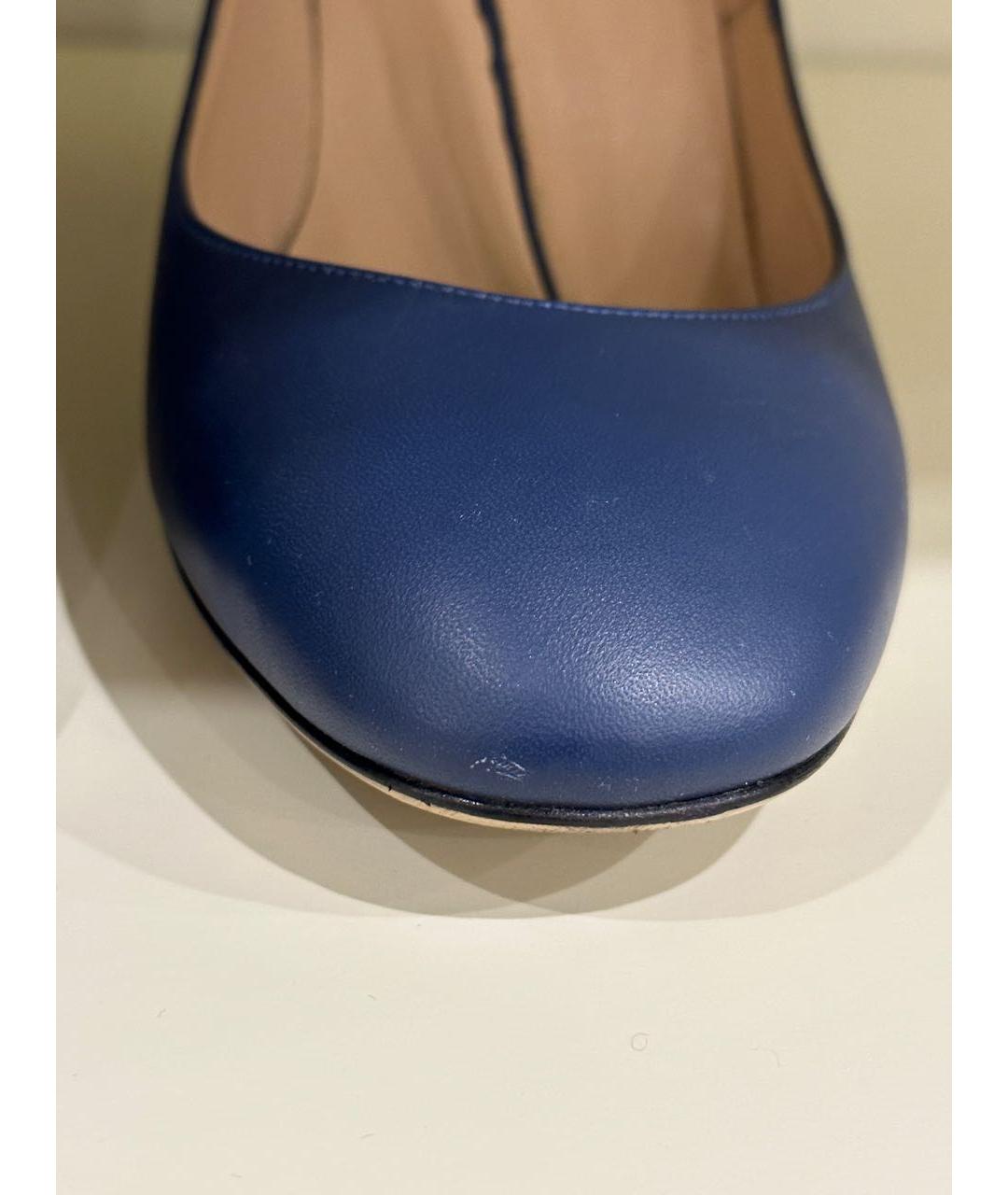 VALENTINO Синие кожаные туфли, фото 3