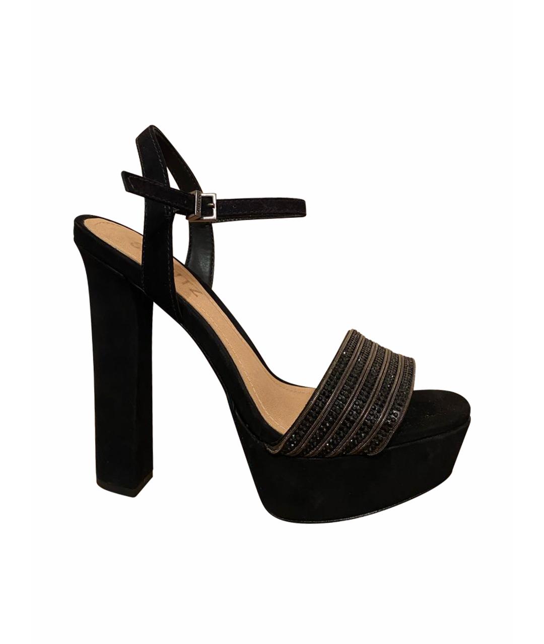 SCHUTZ Черные замшевые босоножки, фото 1