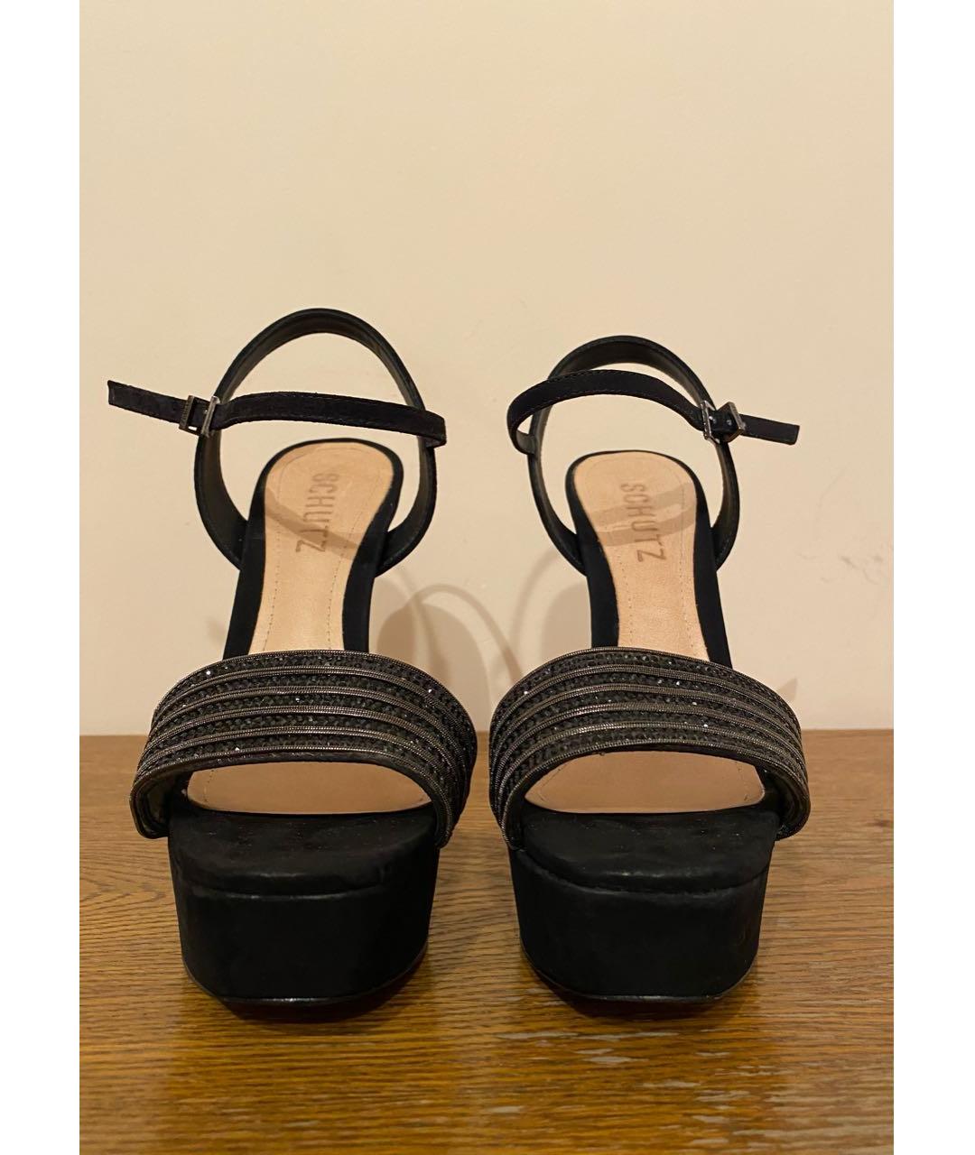 SCHUTZ Черные замшевые босоножки, фото 2