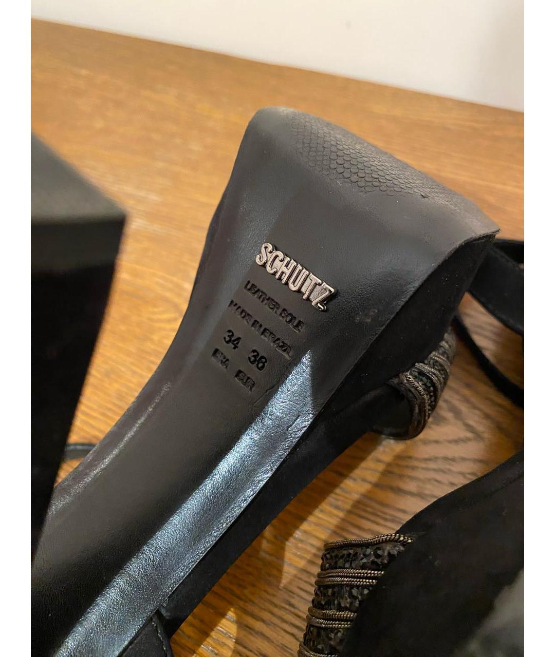 SCHUTZ Черные замшевые босоножки, фото 7