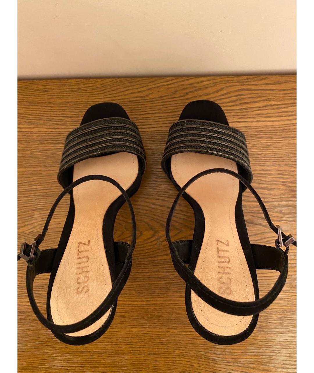 SCHUTZ Черные замшевые босоножки, фото 3