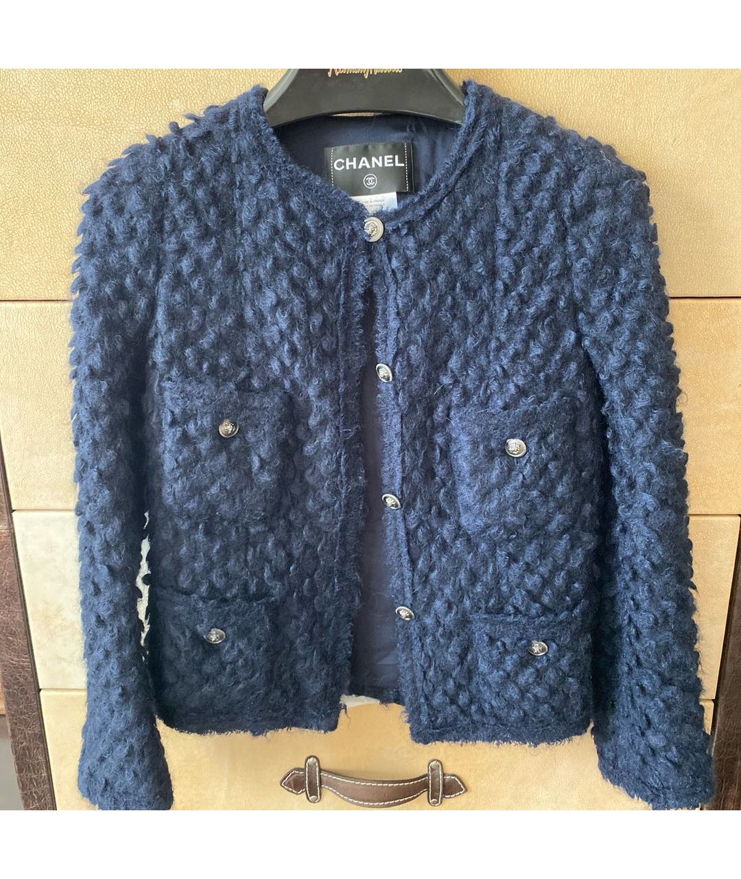CHANEL PRE-OWNED Темно-синий шерстяной жакет/пиджак, фото 8