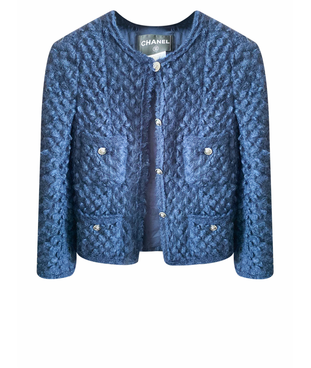 CHANEL PRE-OWNED Темно-синий шерстяной жакет/пиджак, фото 1